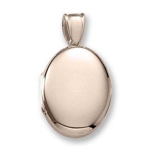 18k Premium Weight Yellow Gold Oval Locket
