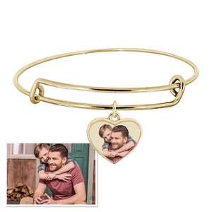 Expandable   Photo Charm Heart Expandable Bracelet