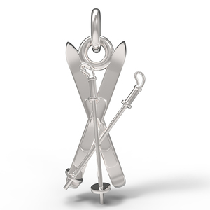 Downhill Skis with Poles Charm 0776 