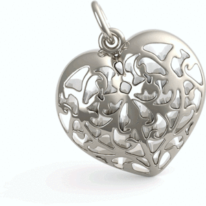 Filigree Heart Charm 3618 