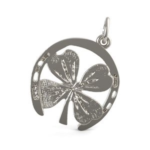 Good Luck Horseshoe   Clover Charm 2582 