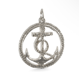 Ships Anchor in Rope Circle Charm