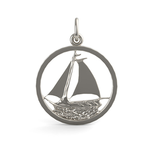 Sail Boat In Ring Charm