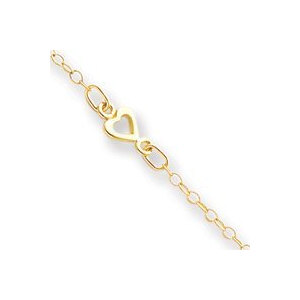 14k Fancy Heart Anklet