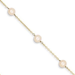 14k 9 inch Pearl Anklet