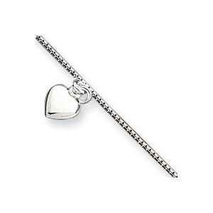 Sterling Silver Heart Anklet