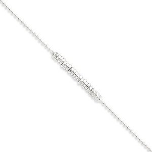 Sterling Silver Antiqued Love Rings Anklet