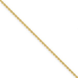 14k 2 2mm Solid Polished Cable Chain