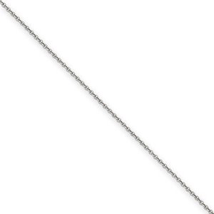 14k White Gold 1 65mm Solid Diamond cut Cable Chain