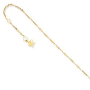 14k Star Anklet  9 