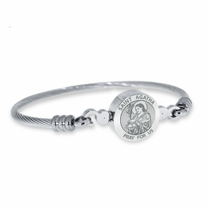 Stainless Steel Saint Agatha Bangle Bracelet