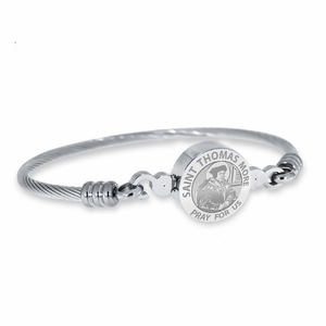Stainless Steel Saint Thomas More Bangle Bracelet