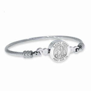 Stainless Steel Saint Anne Bangle Bracelet