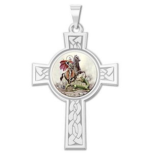 Saint George Cross Religious Medal   Color EXCLUSIVE 