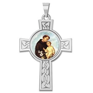 Saint Anthony Cross Religious Medal   Color EXCLUSIVE 