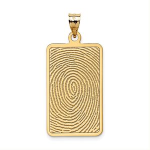 Custom Fingerprint Rectangle Charm or Pendant