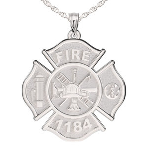 Personalized Professional Shape Firefighter Badge with Your Number   Department