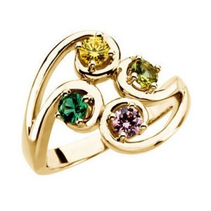 Mother s Ring with Four Birthstones
