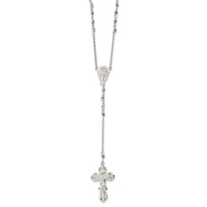 Sterling Silver Diamond Cut 25in INRI Rosary