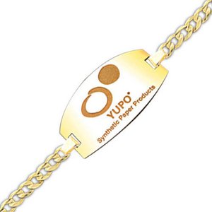 Round Square Bracelet Logo Jewelry w  Curb Chain