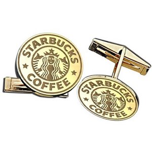 Round Cufflinks Logo Jewelry