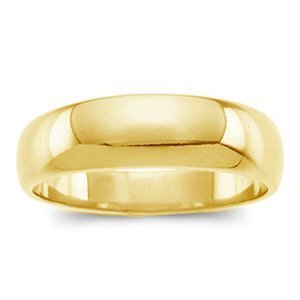14k Yellow Gold 5mm Half Round Tapered Series Wedding Band