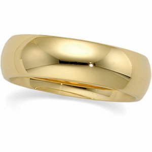 14k Yellow Gold 6mm Half Round LightWeight Wedding Band