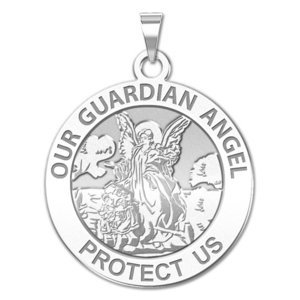 Our Guardian Angel   Round Religious Medal   EXCLUSIVE 
