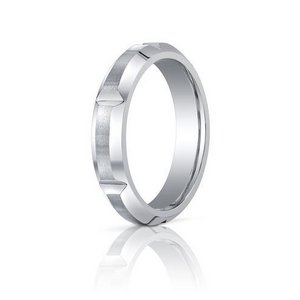 Cobalt Chrome Beveled EdgeComfort Fit 5mm Wedding Band