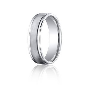 Cobalt Chrome Comfort Fit Ridged Edge 6mm Wedding Band