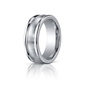 Cobalt Chrome Comfort Fit Ridged Edge 8mm Wedding Band