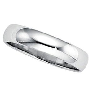 Sterling Silver 4mm Half Round Wedding Band