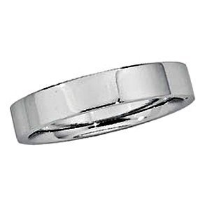 Sterling Silver 5mm Half Round Comfort Fit Flat  Wedding Band