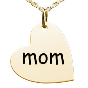 Mom Sideways Heart Shaped Charm