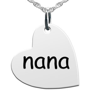 Nana Sideways Heart Shaped Charm