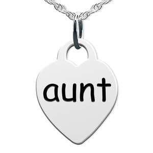 Aunt  Heart Shaped Charm