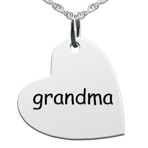 Grandma Sideways Heart Shaped Charm
