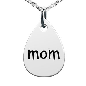 Mom Teardrop Shaped Charm