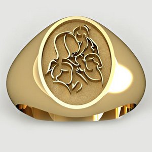 Mother with Three Daughters Oval Shaped  Mother s Ring 