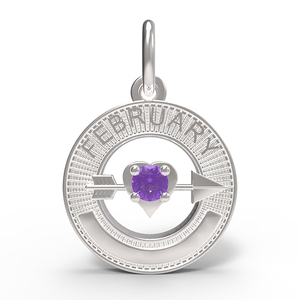 February Love Birthstone Charm  3332 