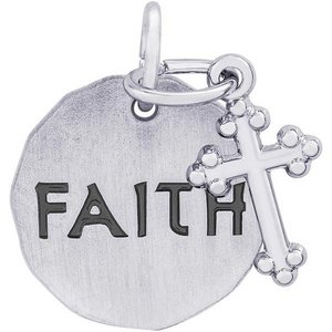 FAITH TAG W CROSS ENGRAVABLE