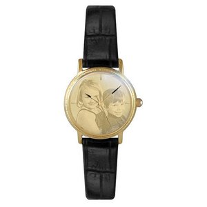 Women s Swiss Photo Laser Watch w  Leather Band