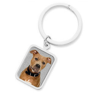 Photo Engraved Rectangle Keychain