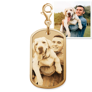 Petite Dog Tag Charm For Bracelet