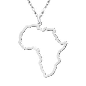 Africa Map Outline Necklace Pendant