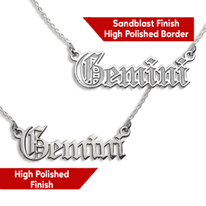 Zodiac Name Necklace with Chain Included