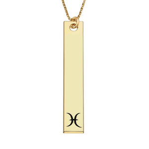 Pisces Symbol Vertical Tag Pendant