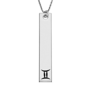 Gemini Symbol Vertical Tag Pendant