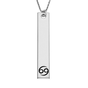 Cancer Symbol Vertical Tag Pendant