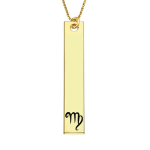 Virgo Symbol Vertical Tag Pendant